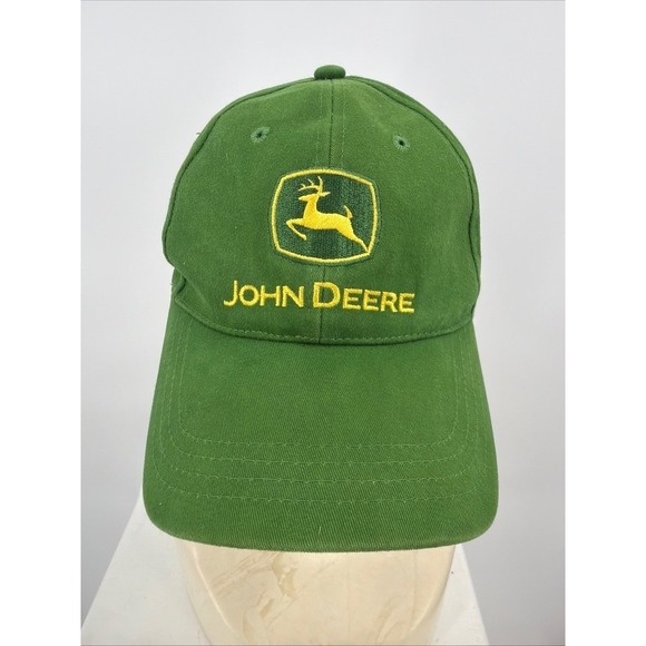 John Deere Unisex Hat One Size Green Logo Strapback Farmcore Workwear Cap